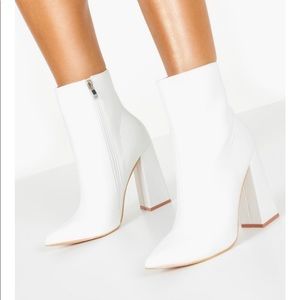 Boohoo | White Ankle Booties